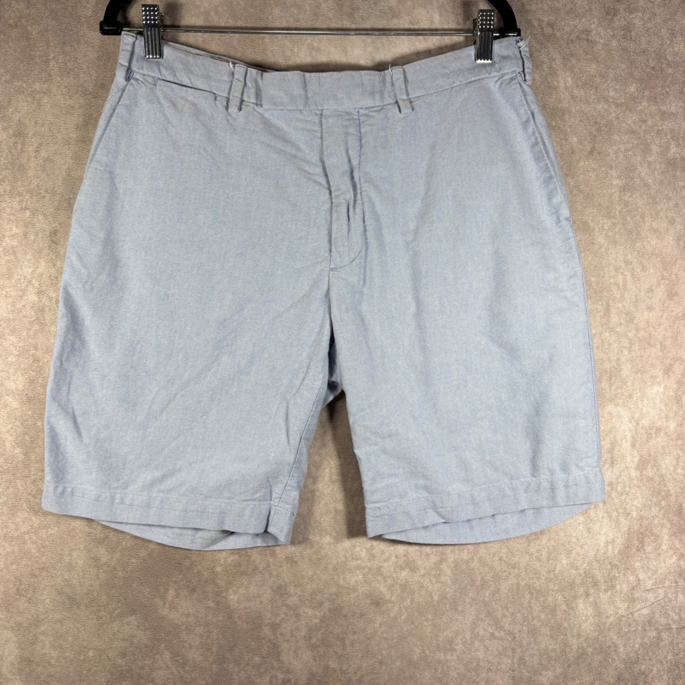 Polo Ralph Lauren Shorts Mens 34 Blue Oxford Flat Front Cotton Classic Preppy